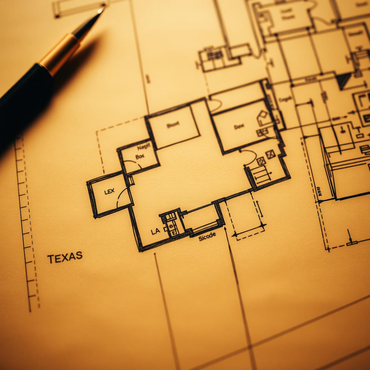 Hand sketch over architectural floor plan
